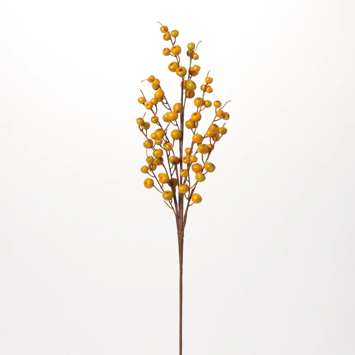Waterproof Golden Yellow Hawthorn Berry Cluster Branch Spray - 30" | Darby Creek Trading