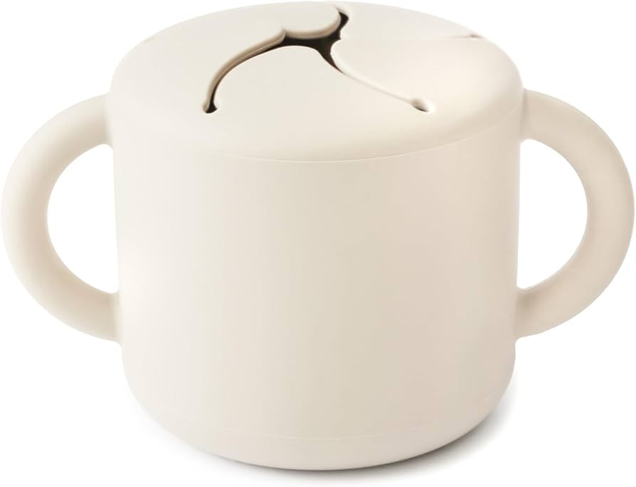 mushie Silicone Snack Cup | Spill Proof Food Container for Toddler and Baby (Ivory) | Amazon (US)