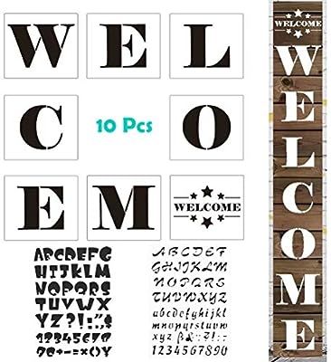 MX-Amigo 10 PCS/Set:Large Hotel Welcome Sign Stencils – Set of 8 Individual Stencils for Making... | Amazon (US)