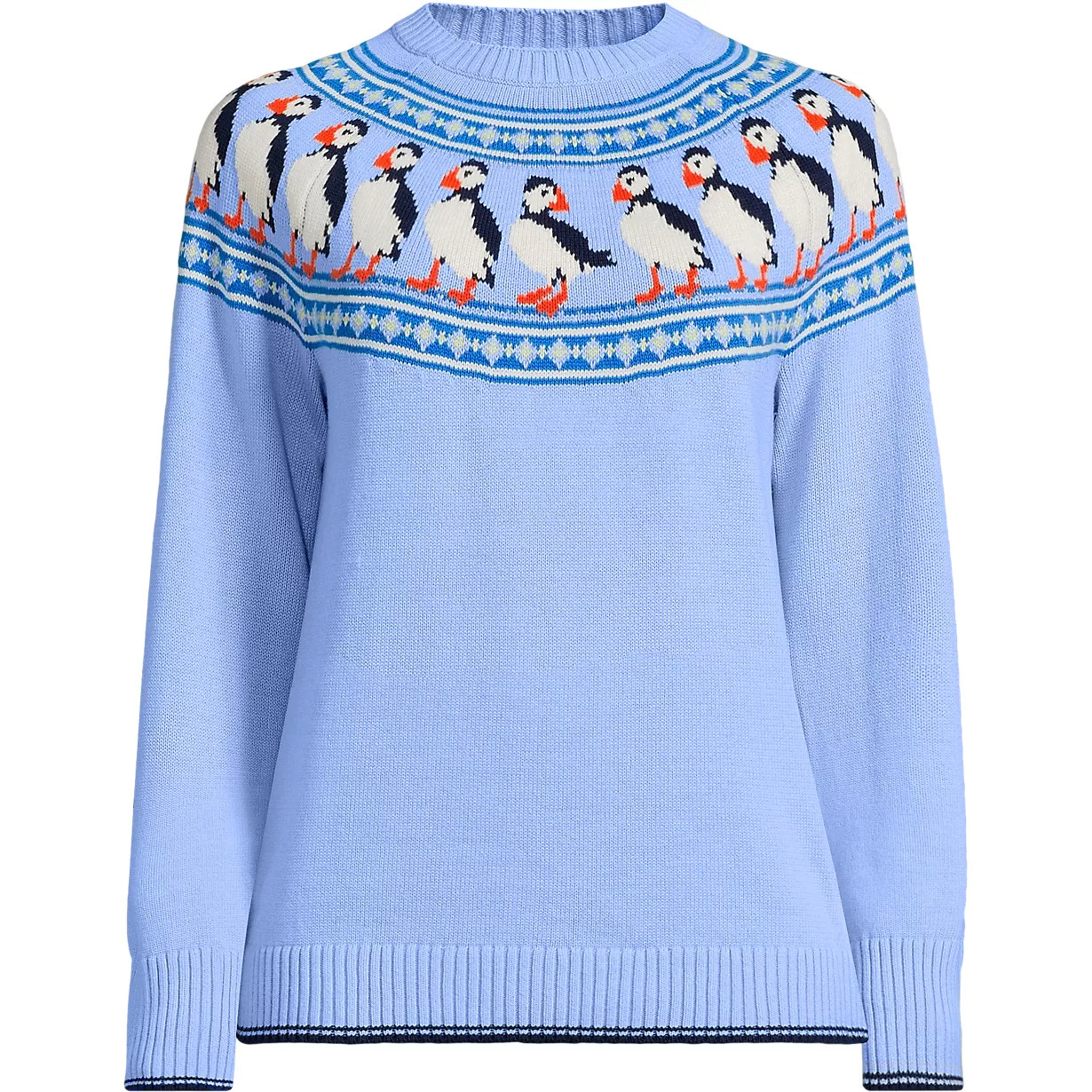 Women's Drifter Jacquard Raglan Crew Neck Sweater | Lands' End (US)