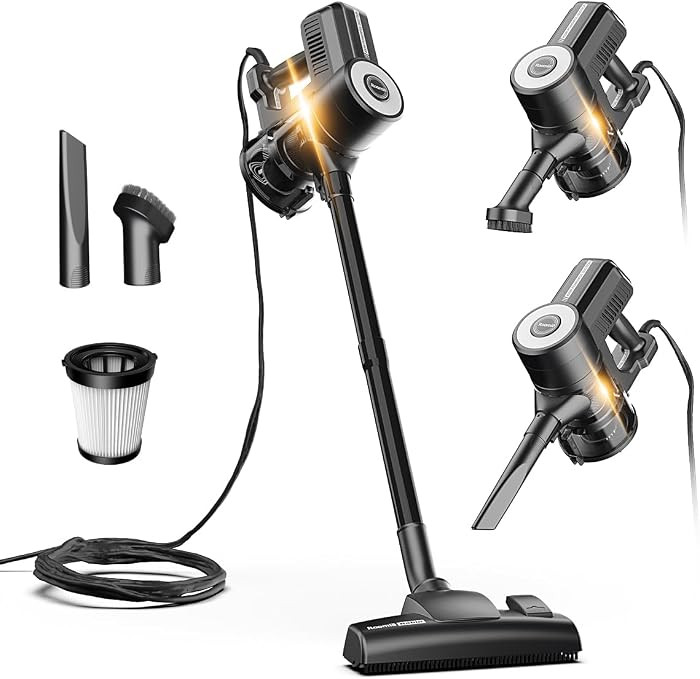 Roomie Tec Corded Stick Vacuum Cleaner - 450W, Lightweight 2-in-1 Handheld with Powerful Suction,... | Amazon (US)