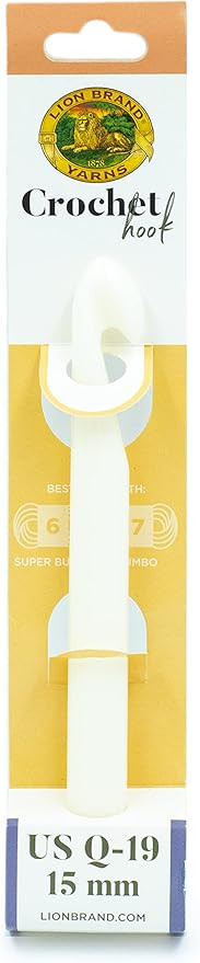Lion Brand Yarn 400-5-1907 Crochet Hook, Size Q-19, 15mm , White | Amazon (US)