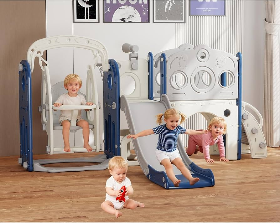 9 in 1 Toddler Slide and Swing Set, Slide for Toddlers 1-3, Kids Indoor Outdoor Playset Playgroun... | Amazon (US)