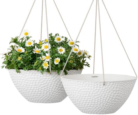 LA JOLIE MUSE Hanging Planters for Outdoor Plants, Large Hanging Planter with Drain Holes, Outdoo... | Amazon (US)