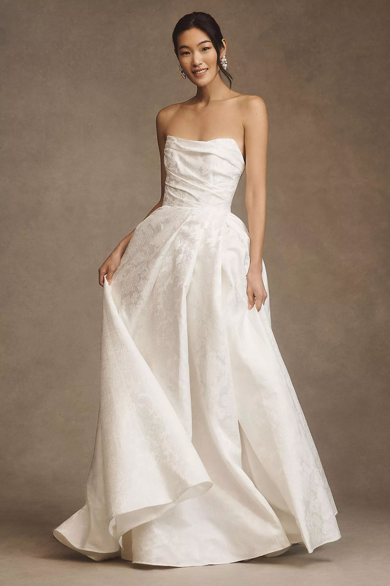 Wtoo by Watters Phoebe Strapless Draped A-Line Wedding Gown | Anthropologie (US)