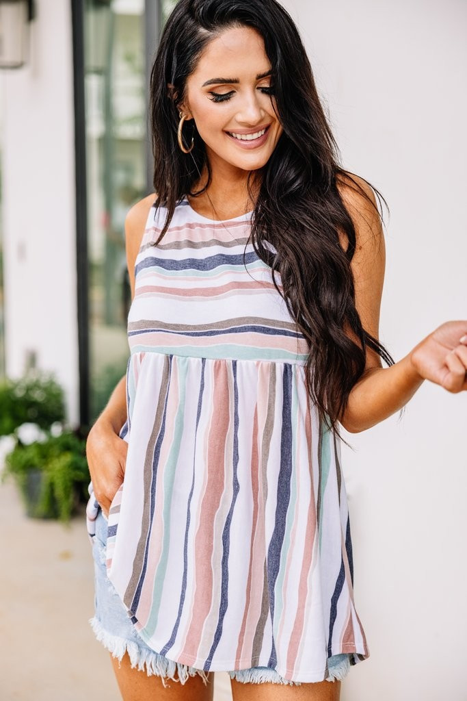 Let's Go Westward Peach Orange Babydoll Tank | The Mint Julep Boutique