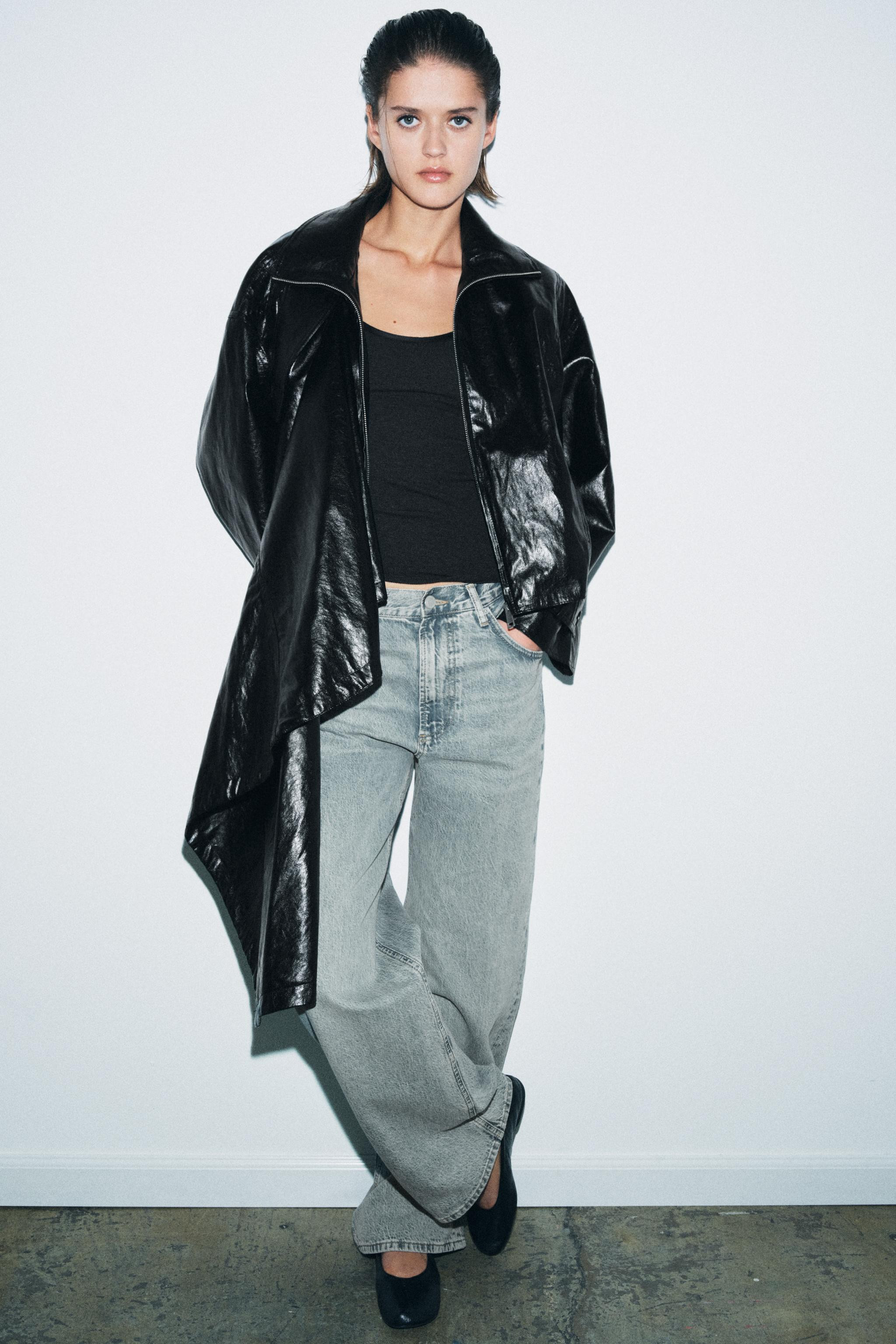 FAUX LEATHER JACKET WITH SCARF ZW COLLECTION | Zara US