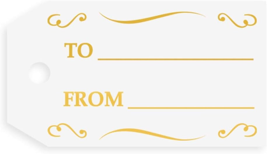 Holiday Gift Tags to from Gold Foil, 30 Pack, Rectangular Tags, Hot Stamping for Weddings, Birthd... | Amazon (US)