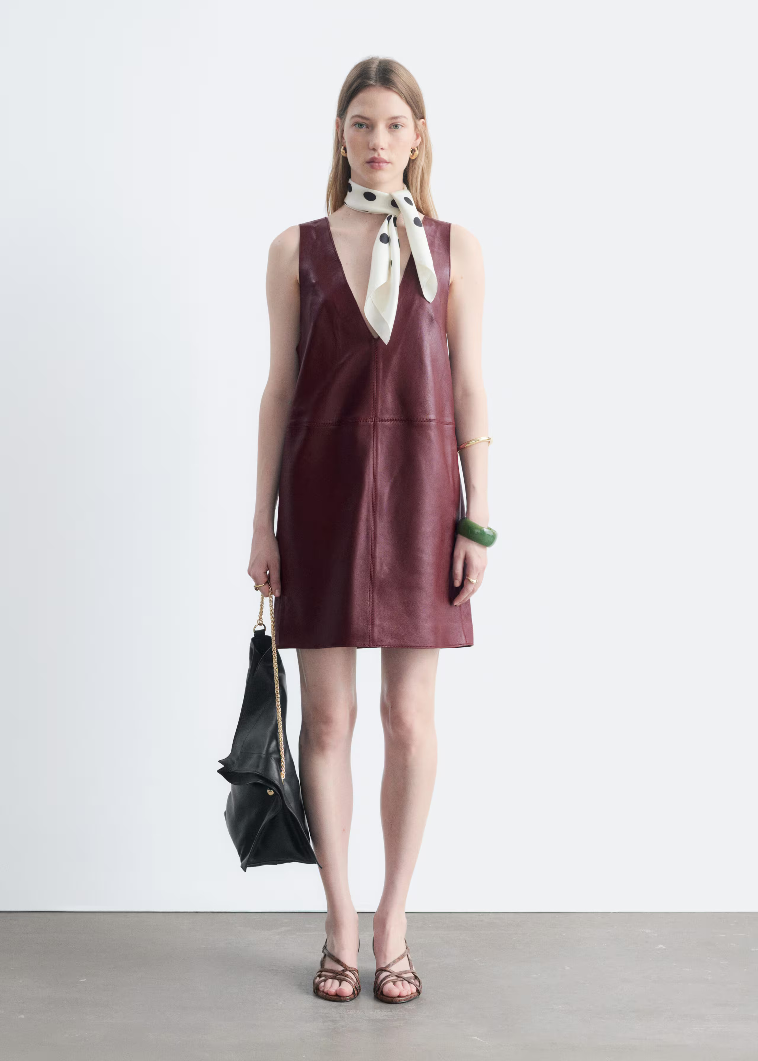 V-Neck Leather Dress | & Other Stories UK