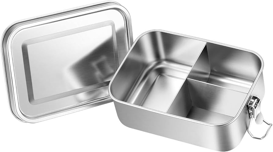 Leonyo 18/10 Stainless Steel Lunch Box for Adults 47oz, 1400ml Metal Bento Box with Removable Div... | Amazon (US)