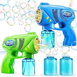 JOYIN 2 Kids Bubble Gun with 2 Bottles Bubble Refill Solution, Bubble Guns Kids 4-8, Bubble Machi... | Amazon (US)