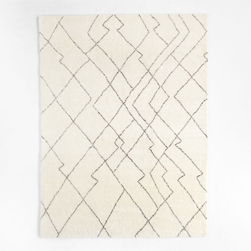 Tangier Wool Moroccan Ivory and Espresso Brown Area Rug 8'x10' + Reviews | Crate & Barrel | Crate & Barrel
