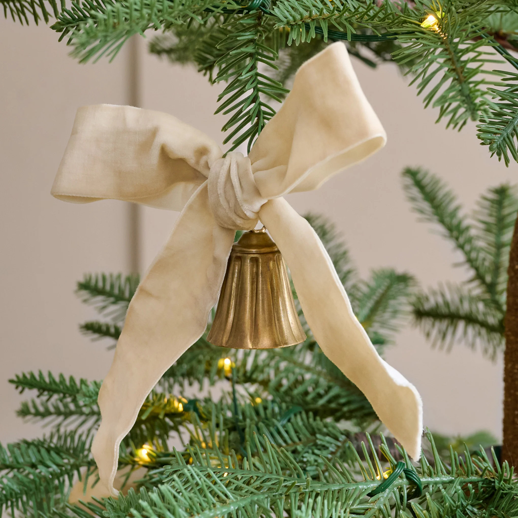Velvet Bow with Bell Ornament, Set of 6 | Magnolia