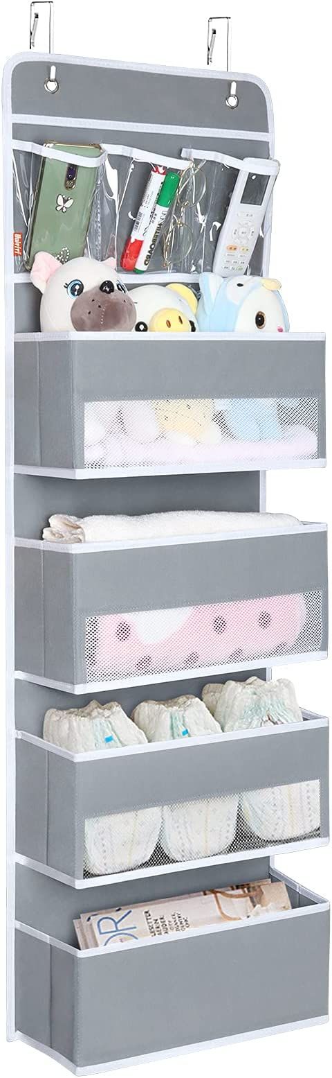 Univivi Door Hanging Organizer Nursery Closet Cabinet Baby Storage with 4 Large Pockets and 3 Sma... | Amazon (US)