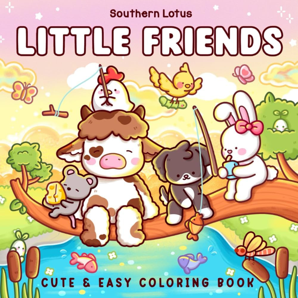 Little Friends: Coloring Book for Adults and Teens Featuring Fuzzy Animal Characters and Cute Bes... | Amazon (US)