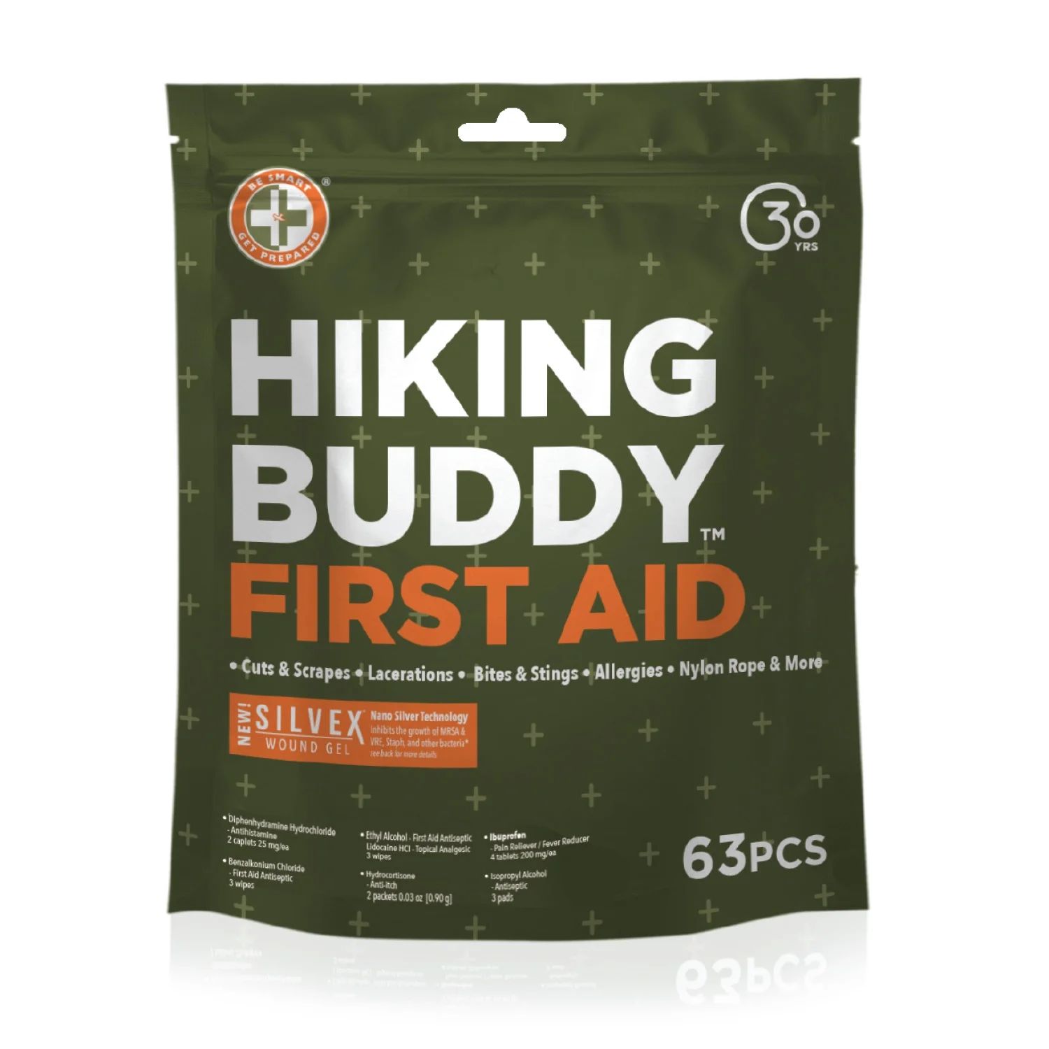 Hiking Buddy Outdoor First Aid Kit by Be Smart Get Prepared, 63 Pieces - Camping, Hiking, Fishing... | Walmart (US)