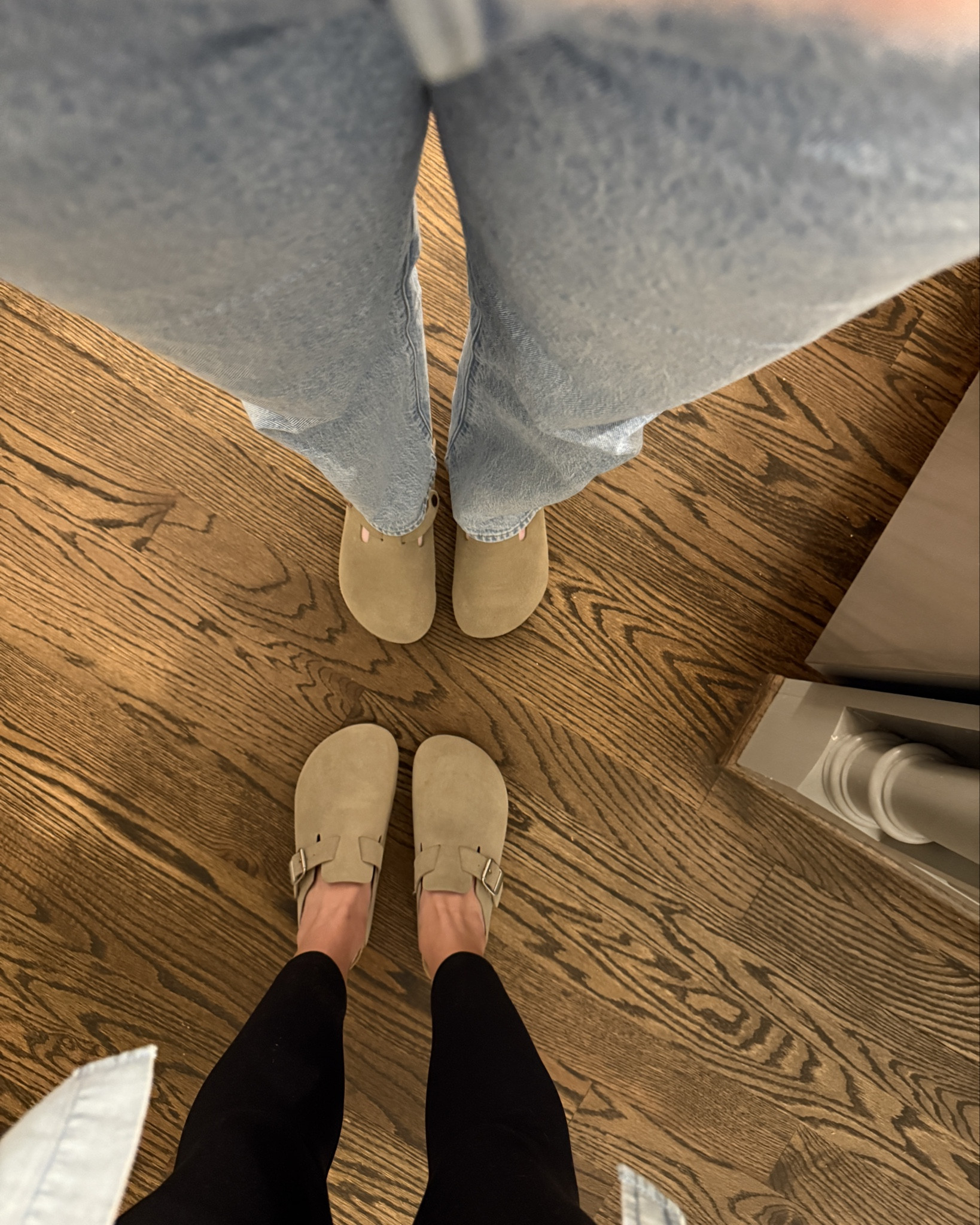 One of us has the target dupe and one has birks. Can’t tell a difference huh?🫣 and the target ones are more comfy!

#LTKFindsUnder50 #LTKootd #LTKPetite