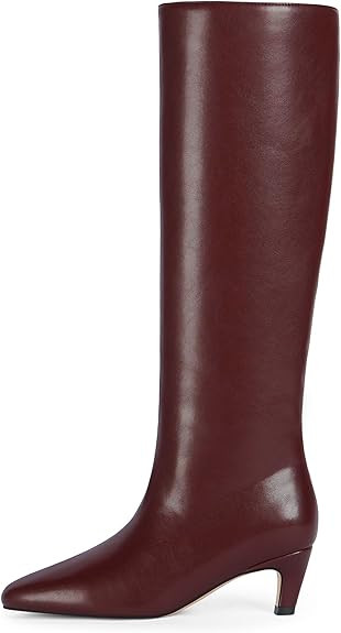 Modatope Knee High Boots Women Square Toe Kitten Heel Tall Boots Womens Fashion Long Boots | Amazon (US)