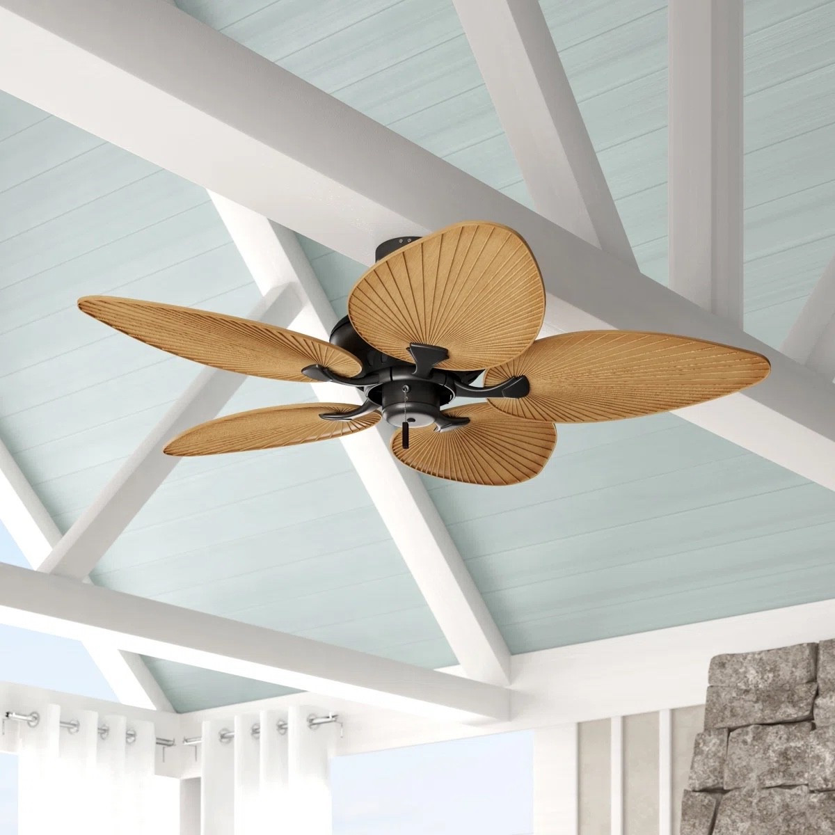 This tropical ceiling fan from Wayfair instantly brings a relaxed resort-style feel to any space. The palm leaf inspired blades add the perfect coastal touch while the warm natural finish keeps it feeling elevated and timeless. Love this for covered patios, sunrooms, beach homes, bedrooms, or tropical-inspired living spaces. Such a fun statement lighting and cooling piece for creating that vacation-at-home vibe.

#LTKHome #LTKSaleAlert