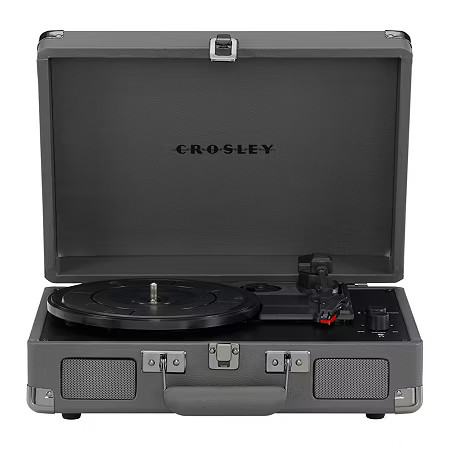 Crosley Suitcase Turntable Bundle, One Size, Gray | JCPenney