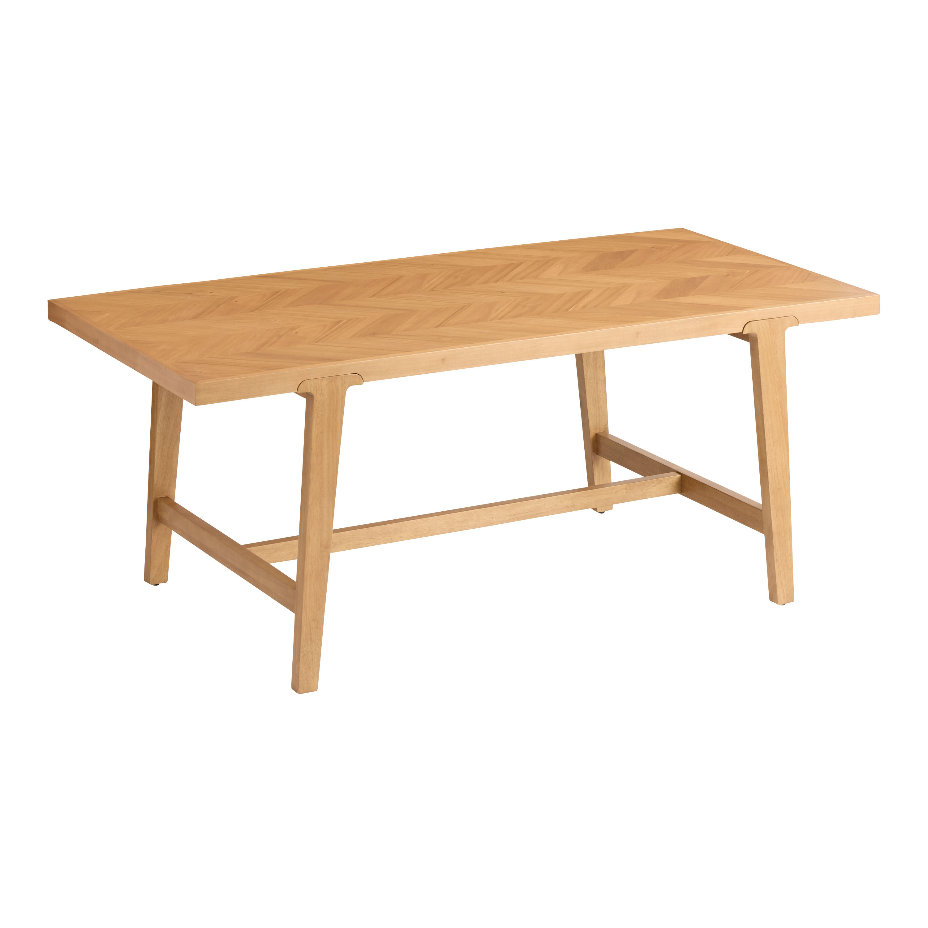 Zane Warm Wheat Wood Herringbone Parquet Dining Table | World Market