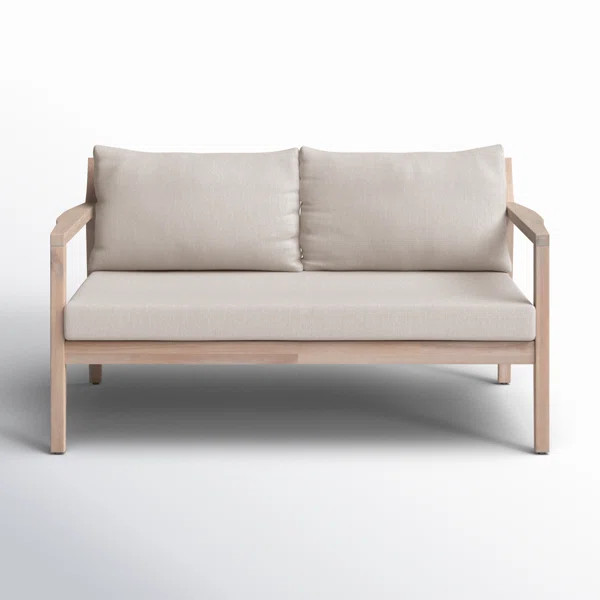 Amina 58" Wide Outdoor Love Seat with Cushions | Wayfair North America