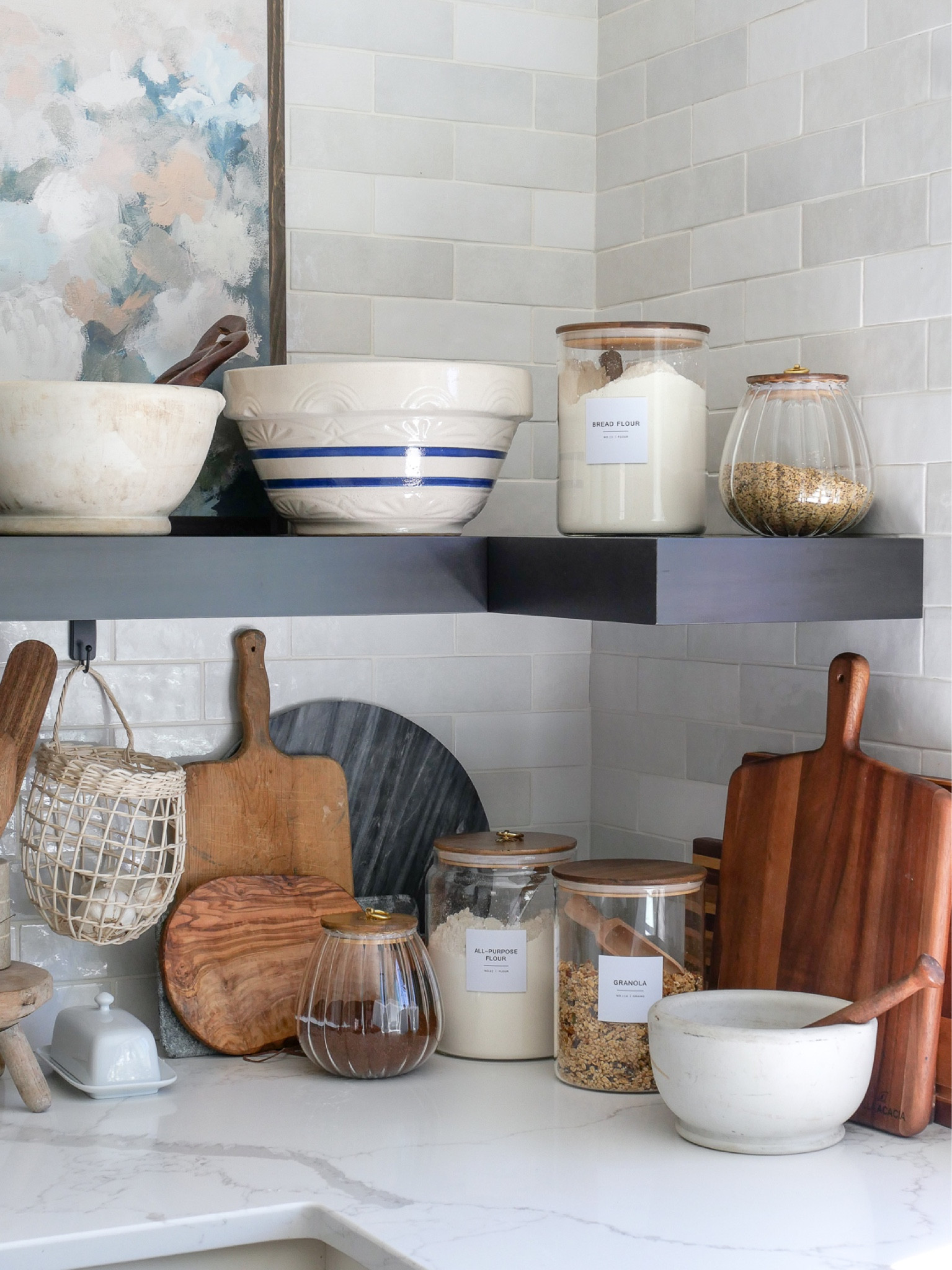 Kitchen decor, kitchen storage jars, glass canister, pantry organization Use code GRACEINMYSPACE for 15% off this floral artwork. 

#LTKunder100 #LTKunder50 #LTKhome