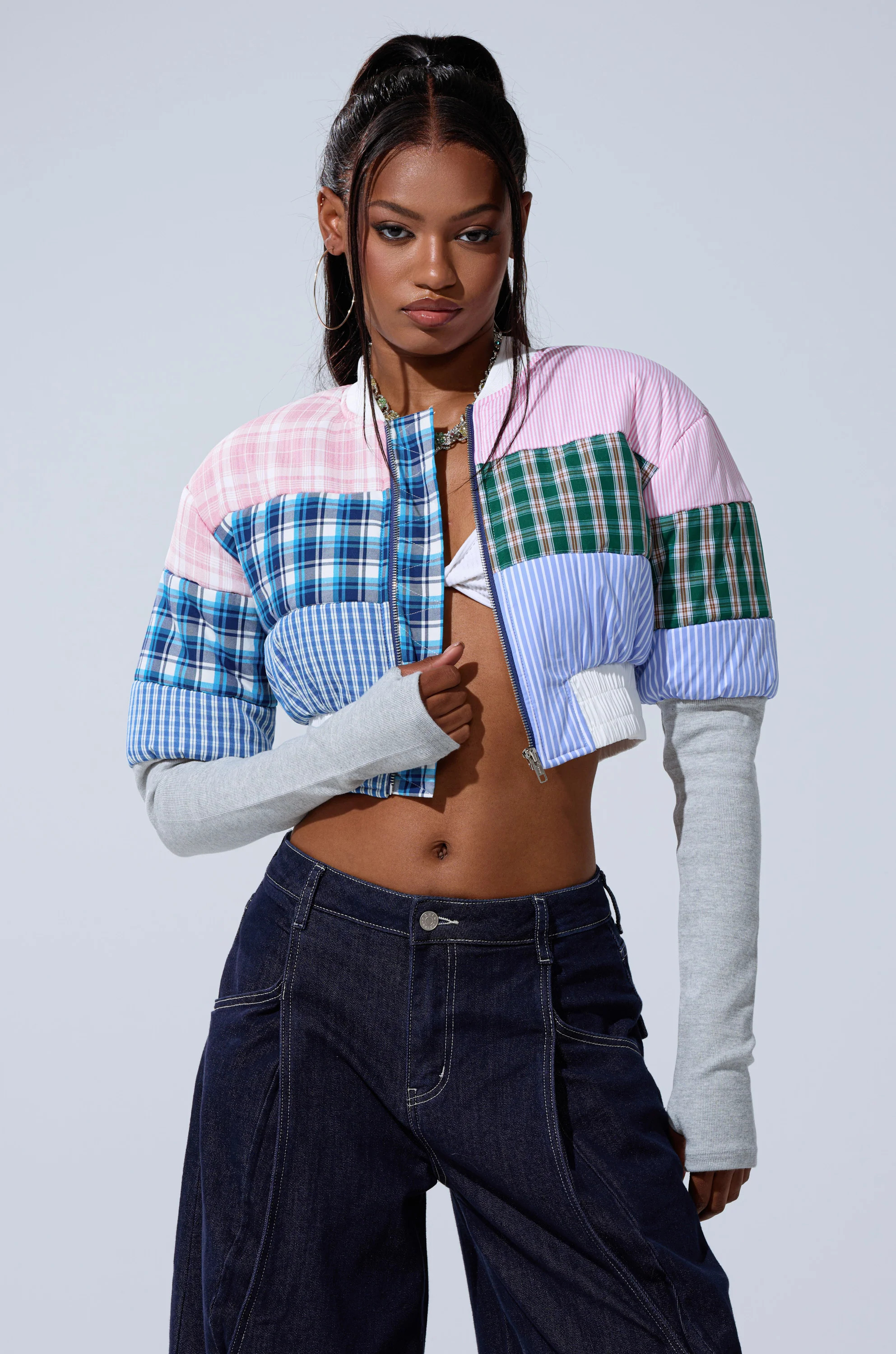 BABY GIRL PATCHWORK BOMBER | AKIRA