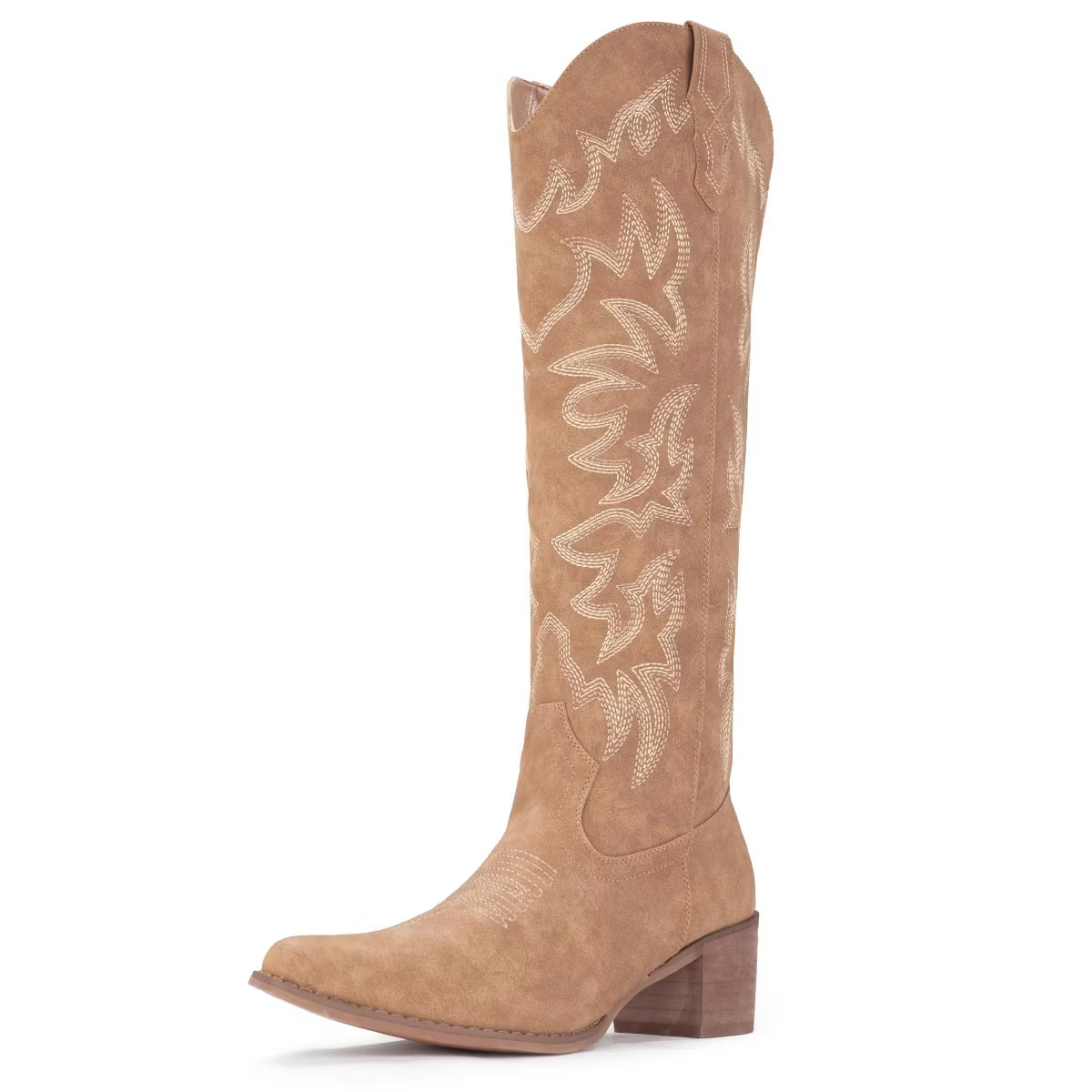Cowboy Boots For Women Knee High Boots Side Zipper Western Boots Camel | Target