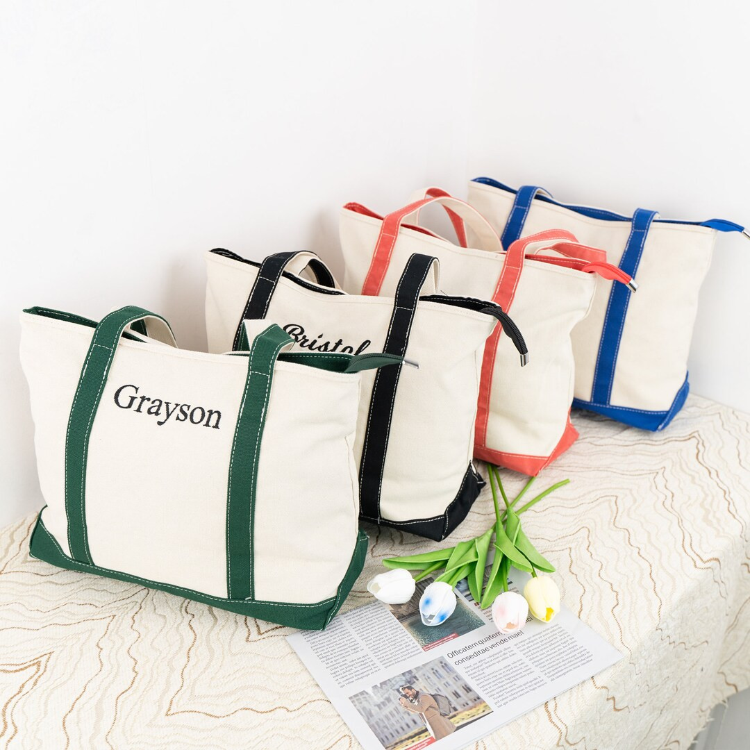 Tote Bag for Women Personalized Cotton Canvas Beach Tote Bag Monogram Tote Bag Initial Canvas Tot... | Etsy (US)