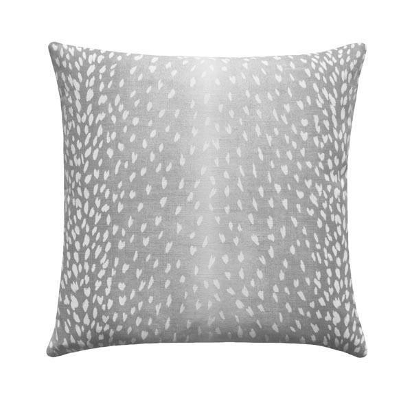 Grey Antelope Linen Fawn Deer Print Pillow | Land of Pillows