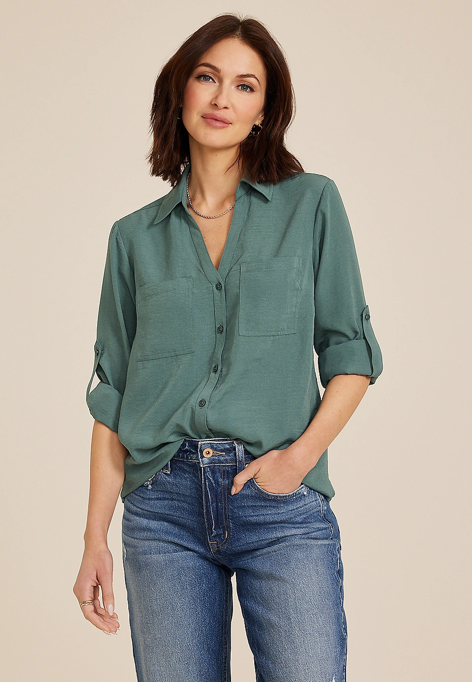 Winona Button Down Blouse | Maurices