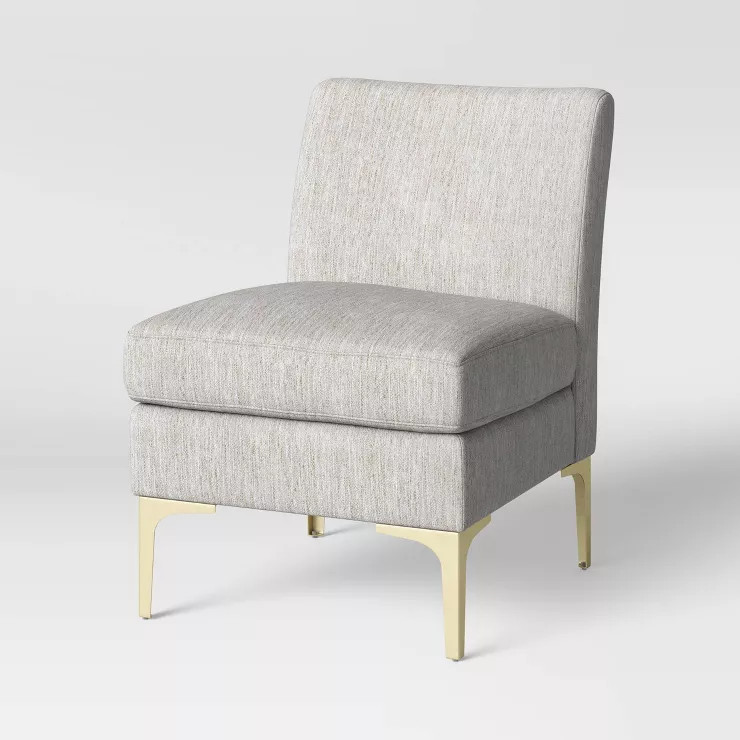 Joslyn Brass Leg Accent Chair Gray Woven - Project 62™ | Target