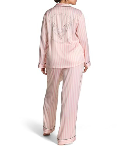 Victoria's Secret Backstage Satin Sparkle Long Pajama Set, Pajamas for Women, Iconic Stripe Fashion Show, XXL | Amazon (US)