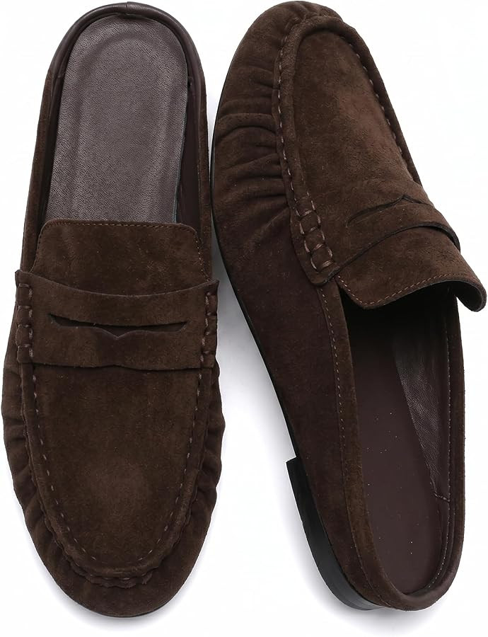 Penny Loafers for Women Comfortable Slip on Suede Loafers Mules Women\u2019s Closed Toe Loafer Sl... | Amazon (US)