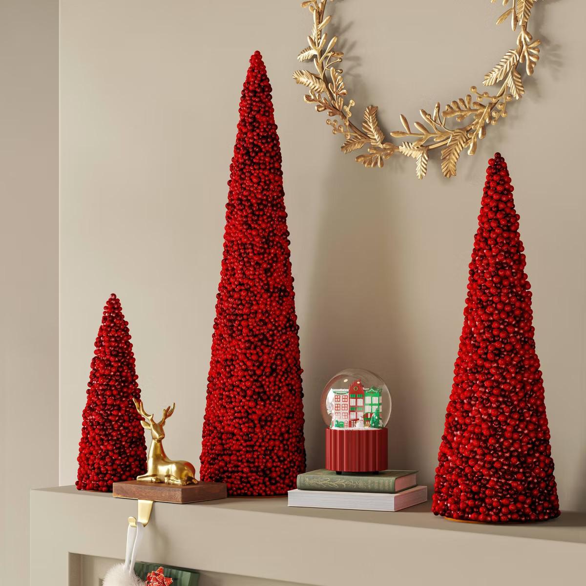 Christmas Small Red Berry Cone Artificial Tree Red - Threshold™ | Target