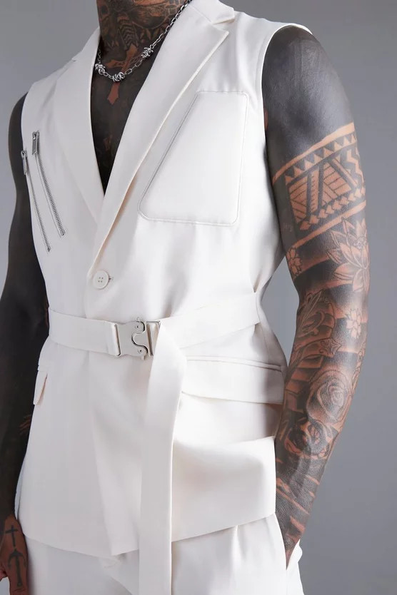 Single Breasted Sleeveless Suit Jacket | boohooMAN (US & Canada)