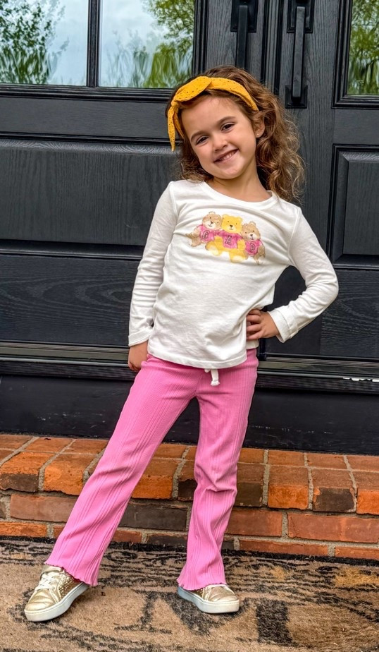 Her gap bear shirt is only $5.49! Gap kids. Gap factory. Girls top. School looks. School tops. Gold sneakers. School looks

#LTKootd #LTKKids #LTKSaleAlert