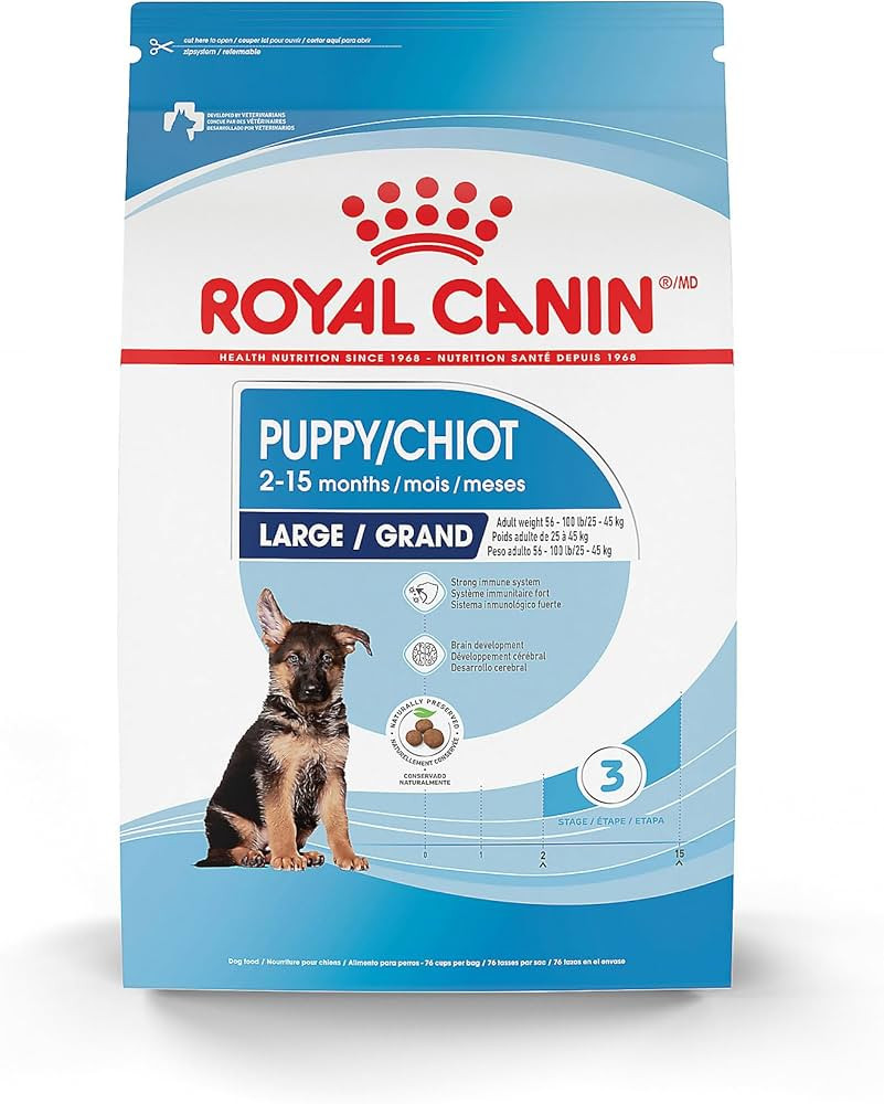 Royal Canin Size Health Nutrition Large Puppy Dry Dog Food, 17 lb bag | Amazon (US)