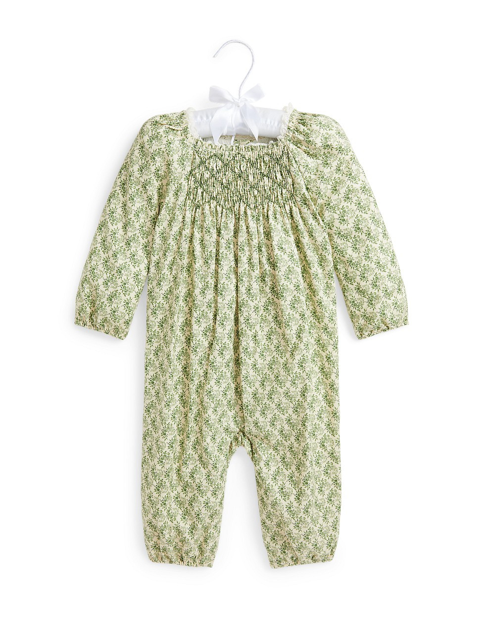 Baby Girl's Smocked Floral Coveralls - Green - Size 24 Months | Saks Fifth Avenue