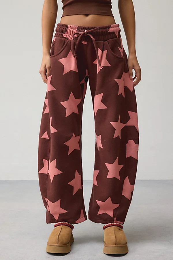 Out From Under Essential Barrel Leg Full Length Sweatpant in Large Star, Women's at Urban Outfitters | Urban Outfitters (US and RoW)
