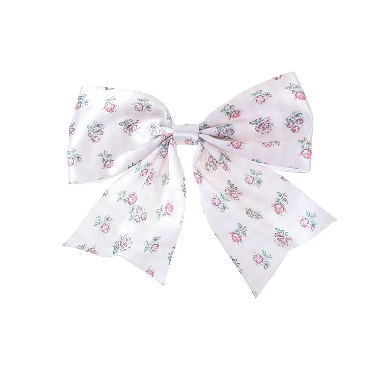 Way to Celebrate Easter Pink Rose Calico Print Hair Bow, 1 Piece | Walmart (US)