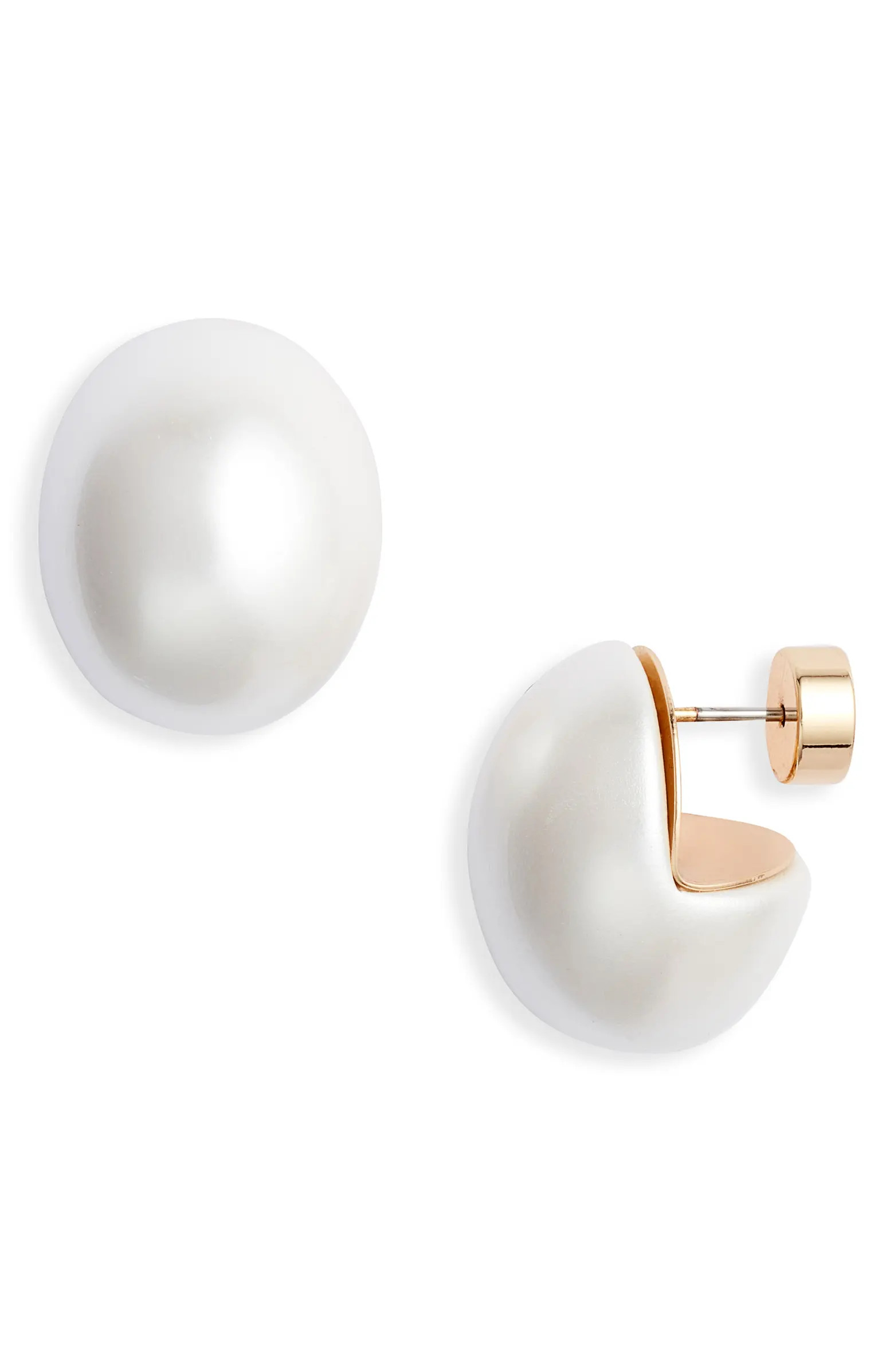 Nordstrom Faux Pearl Dome Stud Earrings | Nordstrom | Nordstrom