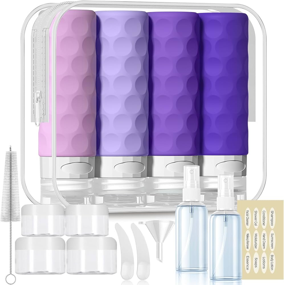Silevoler 16pack Travel Bottles for Toiletries, TSA Approved Travel Size Containers Set, Leak Pro... | Amazon (US)