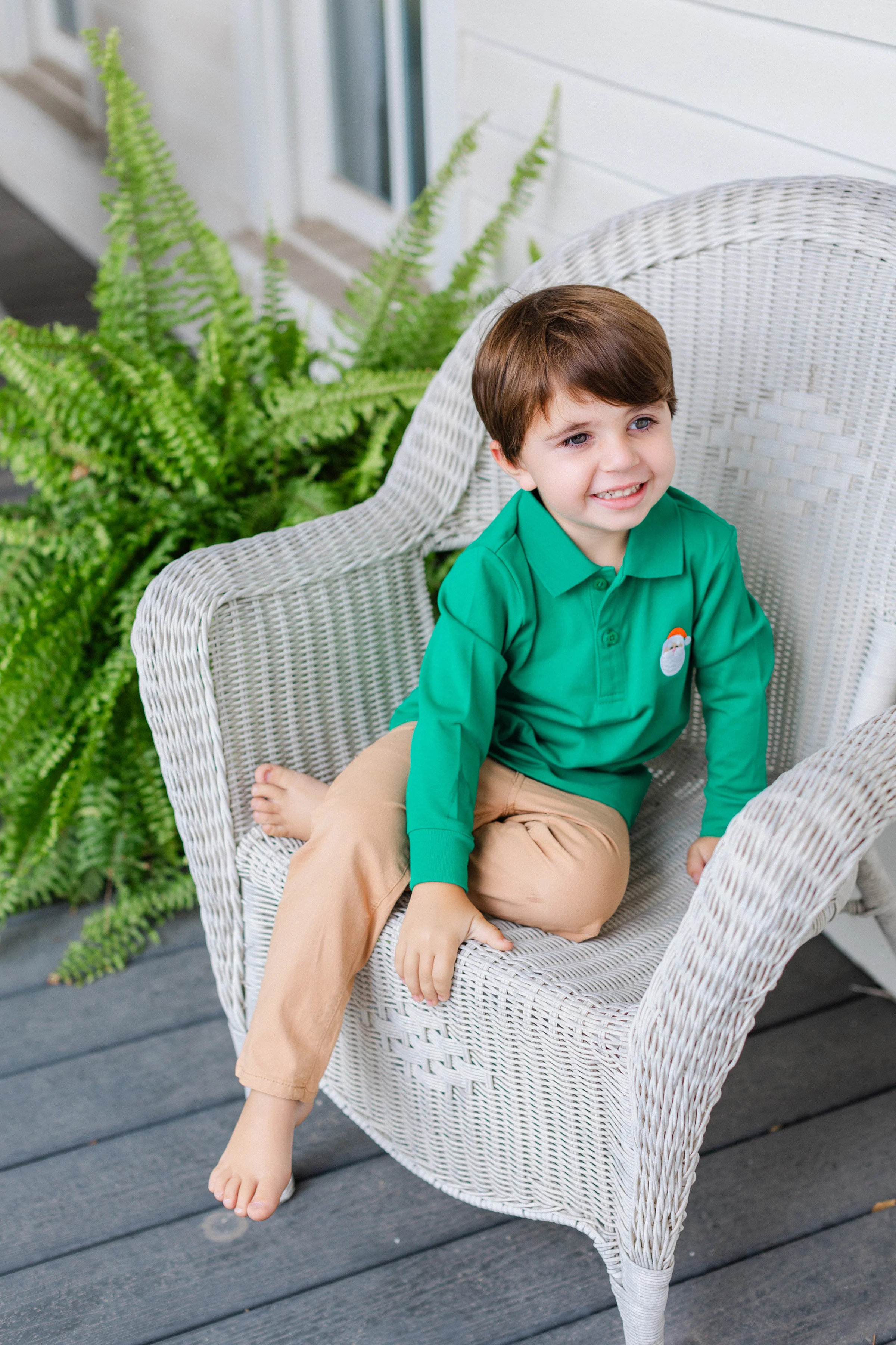 Santa Long Sleeve Boys' Polo | Poppy Kids Co
