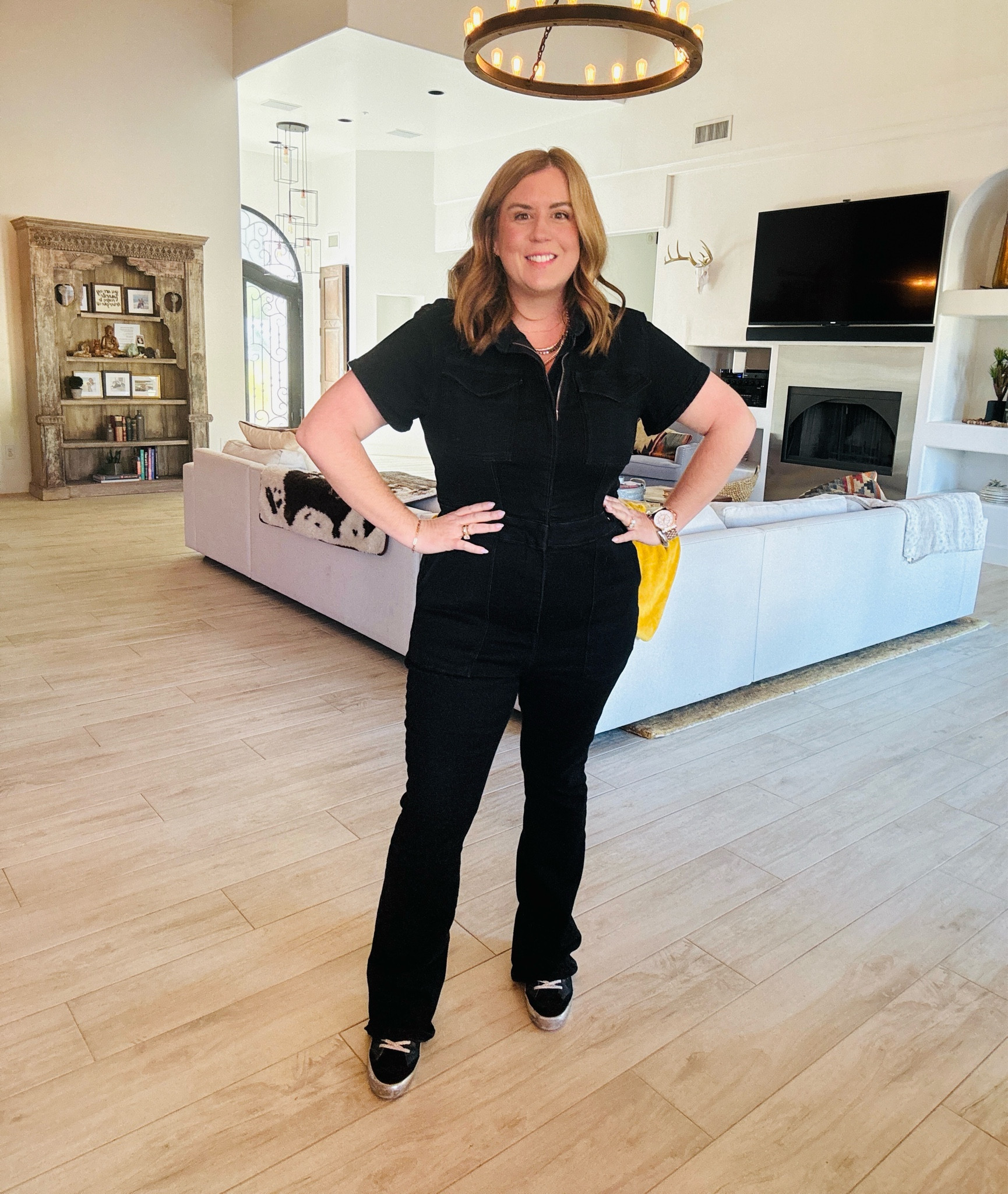 Mixed metal jewelry to complement the silver detail on this Good American classic jumpsuit 🖤 updated style in a boot cut leg!

#LTKPlusSize #LTKStyleTip #LTKOver40