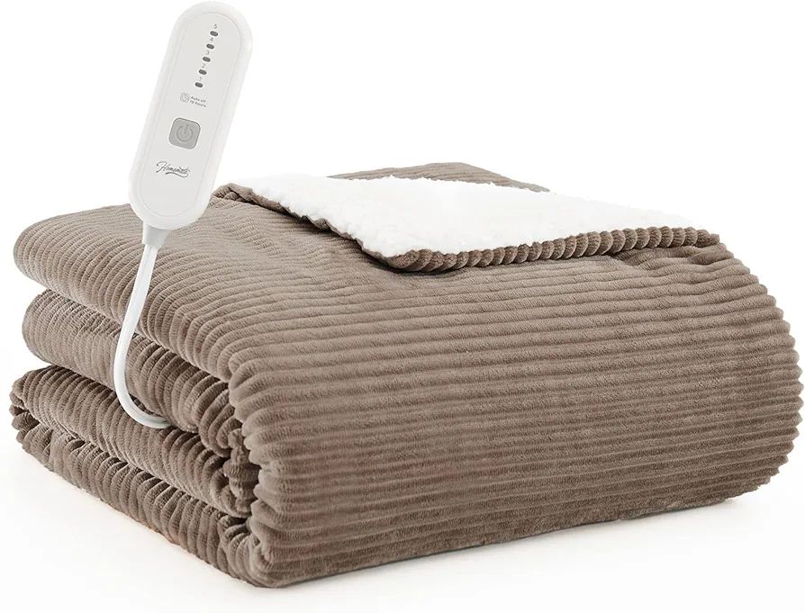 Homemate Heated Blanket Electric Throw - 50"x60" Heating Blanket Throw 1/2/4/6/8 Hours Auto-Off 1... | Amazon (US)