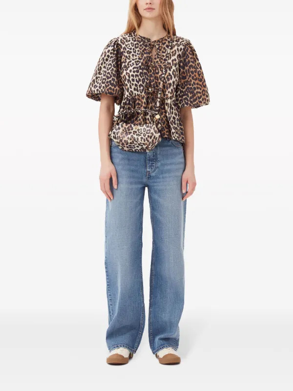 leopard-print organic-cotton blouse | Farfetch Global