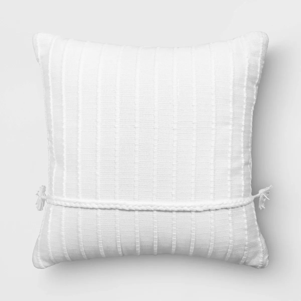 20"x20" Textural Solid Square Indoor Outdoor Throw Pillow White - Threshold™ designed with Stud... | Target