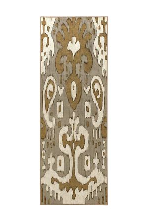 Ochre Ikat Grey Gold Washable Rug | My Magic Carpet